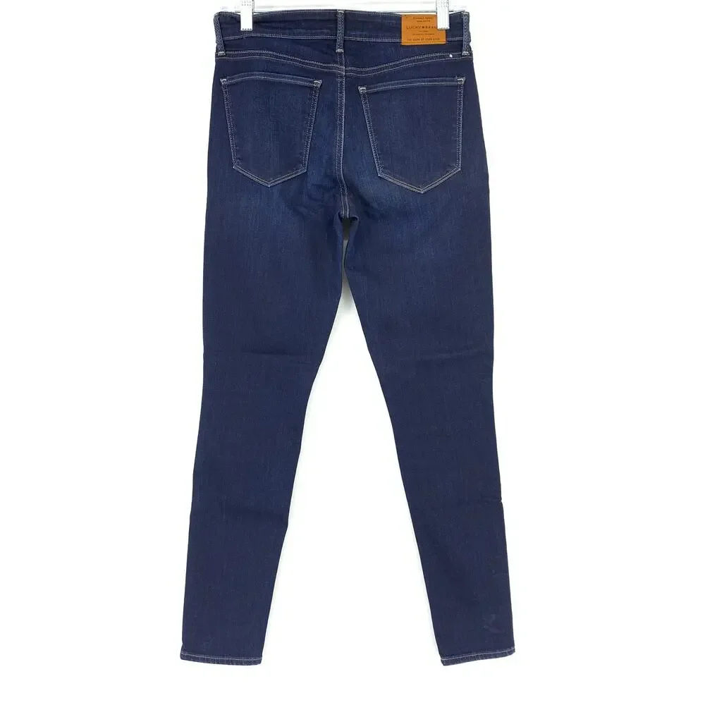 Lucky Brand Women's Size 27 Mid-Rise AVA Skinny Cropped Ankle Jeans Denim Blue